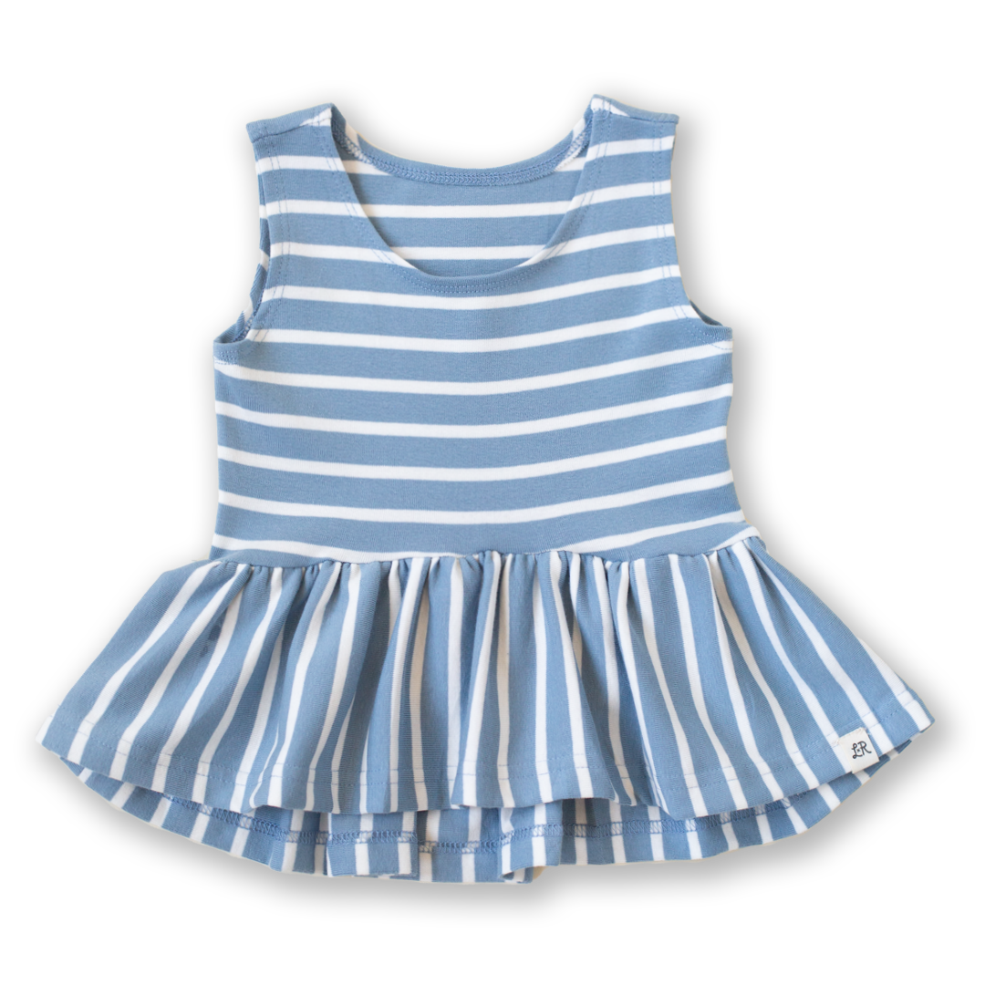 Carolina Blue Stripe Peplum