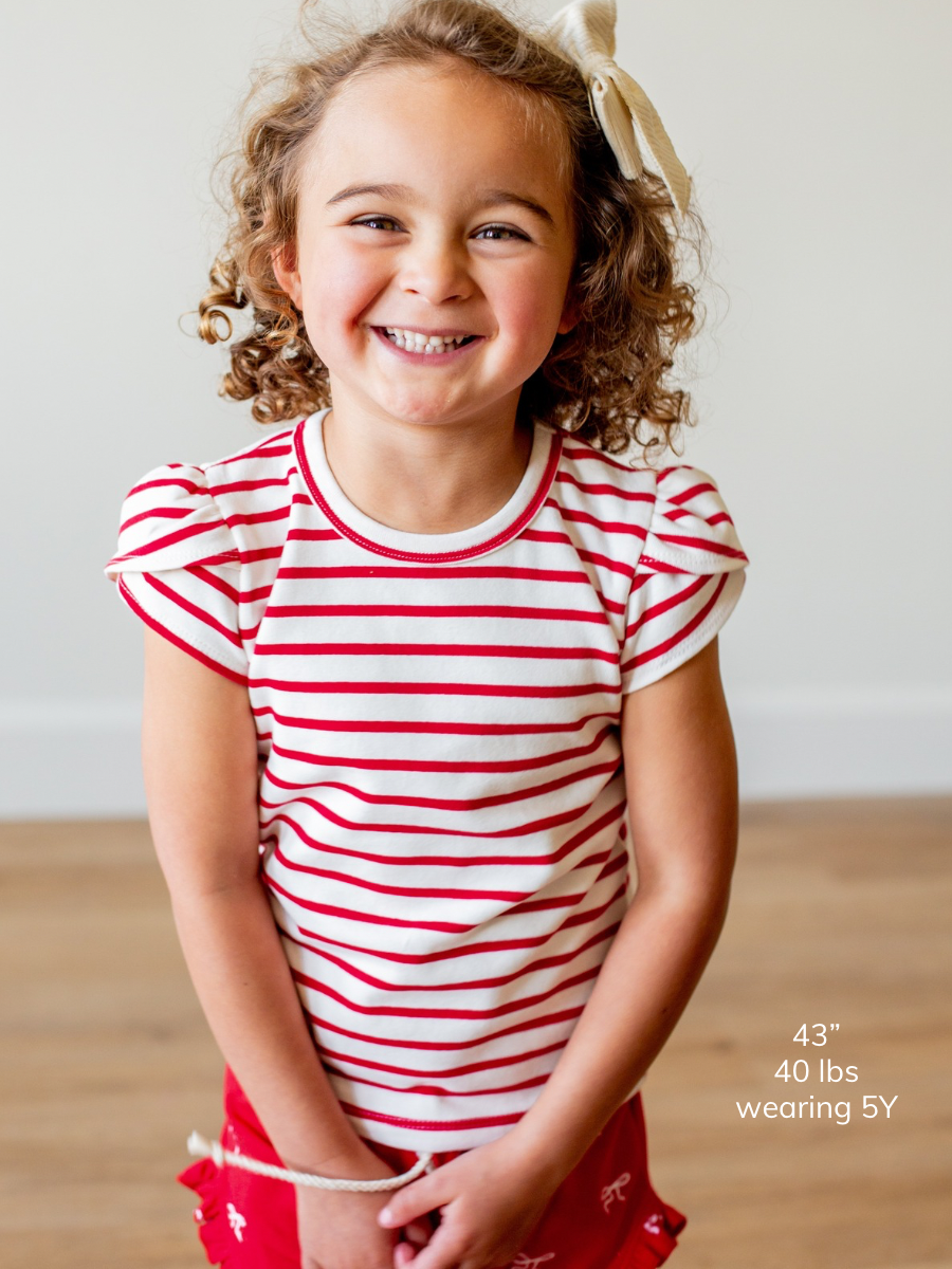 Valor Stripe Petal Sleeve Top