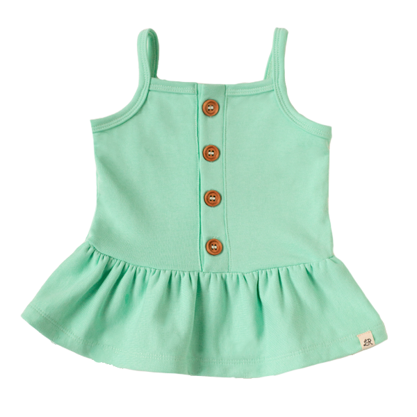 Mint Button Peplum