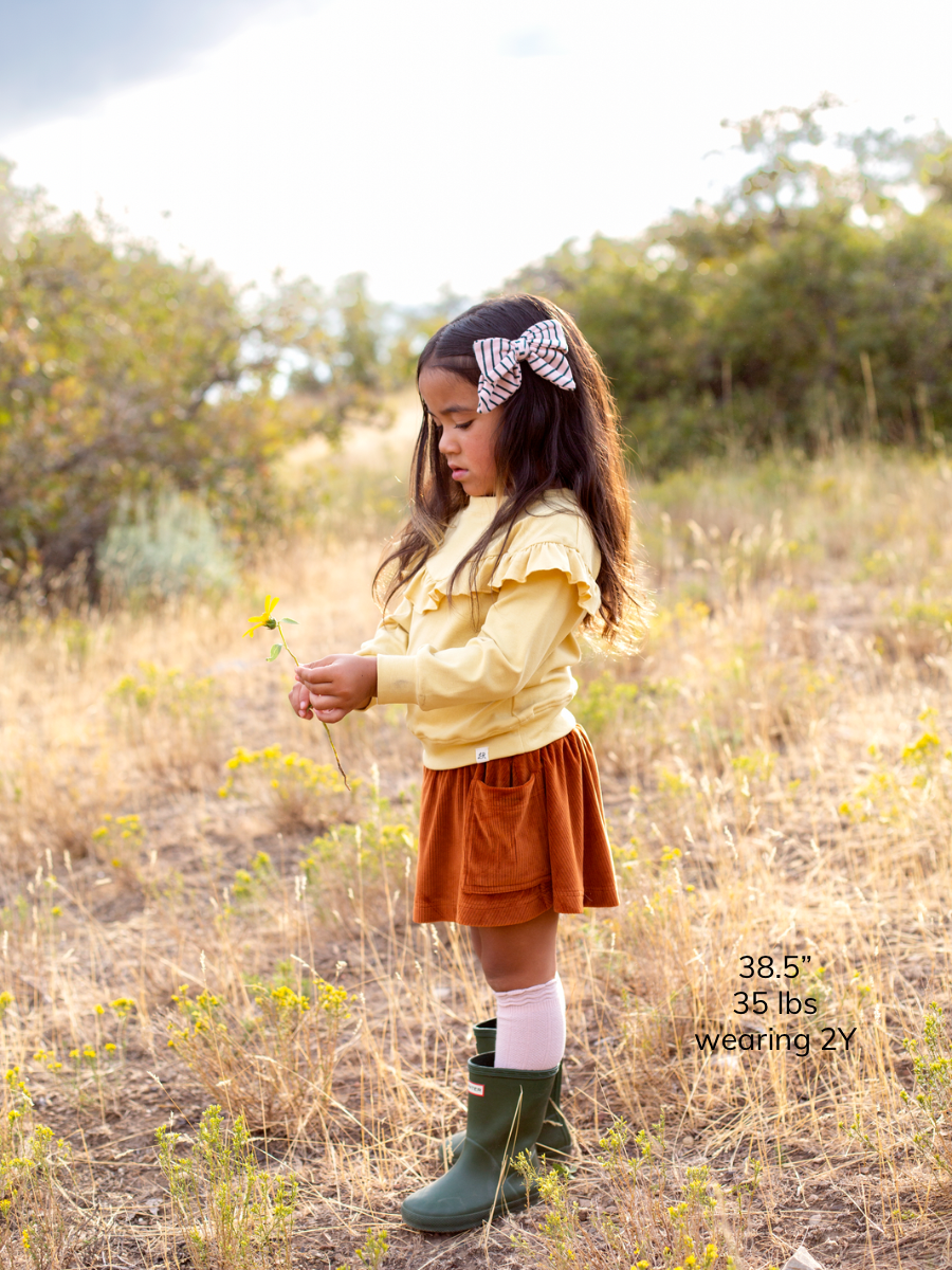 Ginger Corduroy Patch Pocket Skort