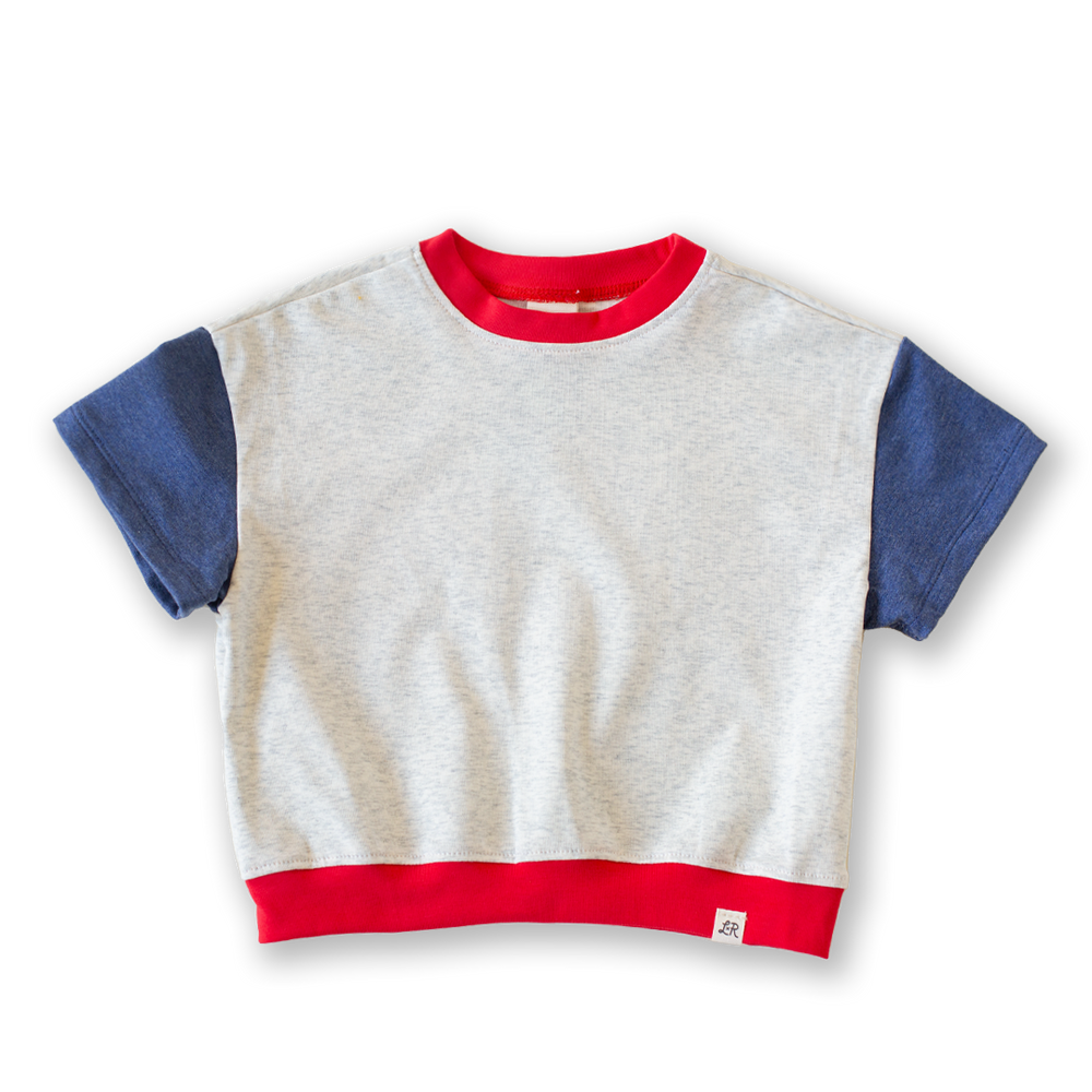 Heritage Colorblock Short Sleeve Drop Shoulder Crew