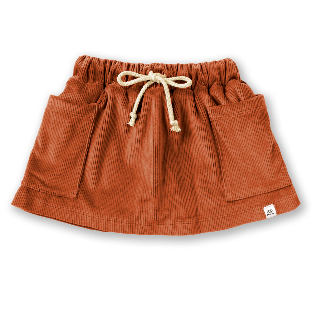 Ginger Corduroy Patch Pocket Skort