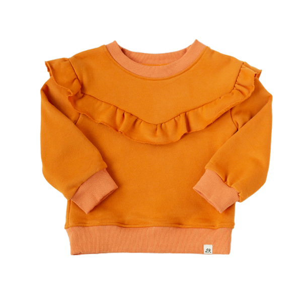 Clementine Drop Shoulder Ruffle Sweater