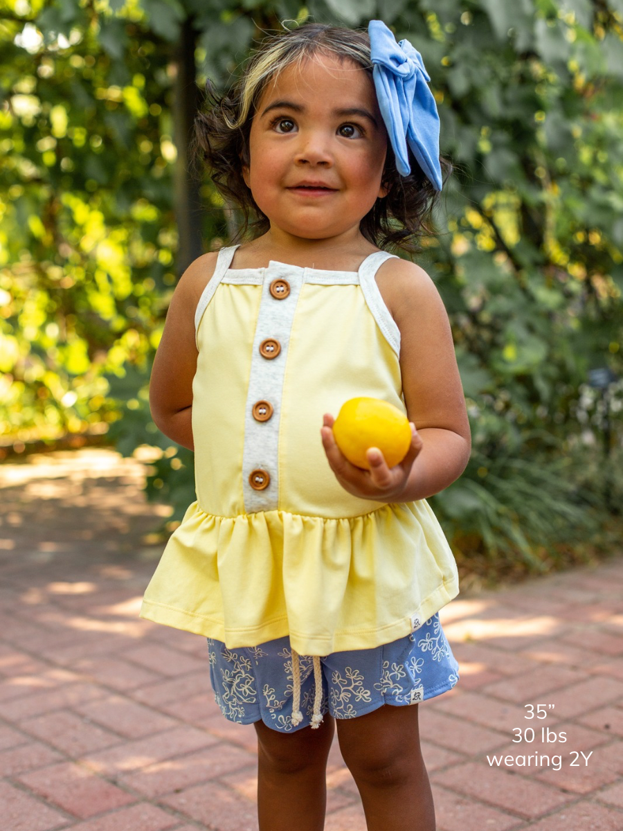 Meringue Button Peplum Tank