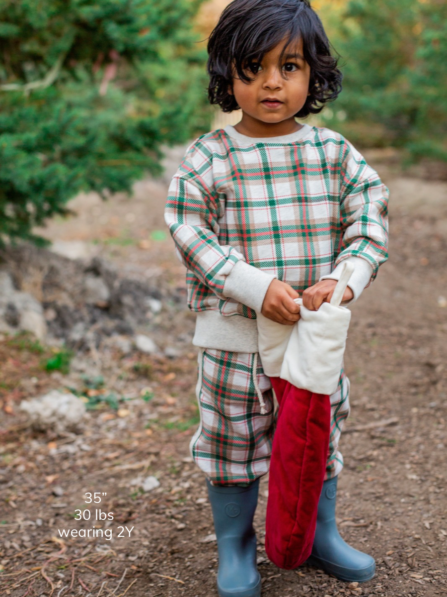 Holly Haven Plaid Drop Shoulder Crewneck