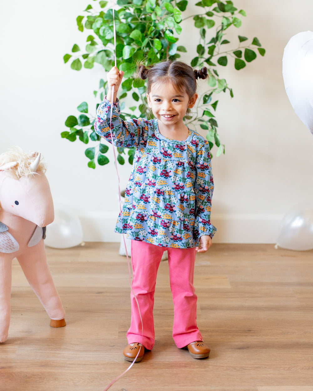 Woodland Floral Peasant Top