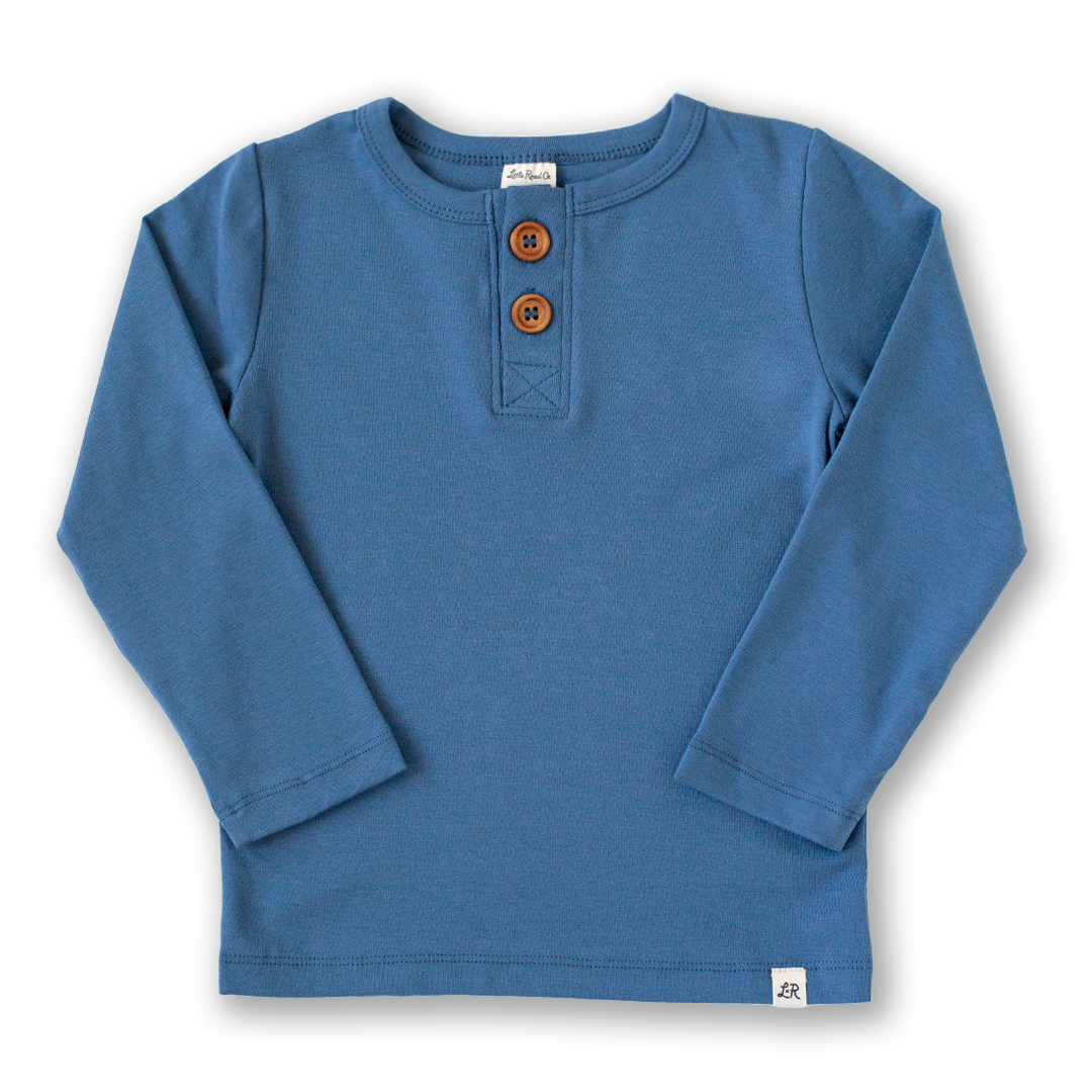 Pacific Blue Long Sleeve Button Shirt