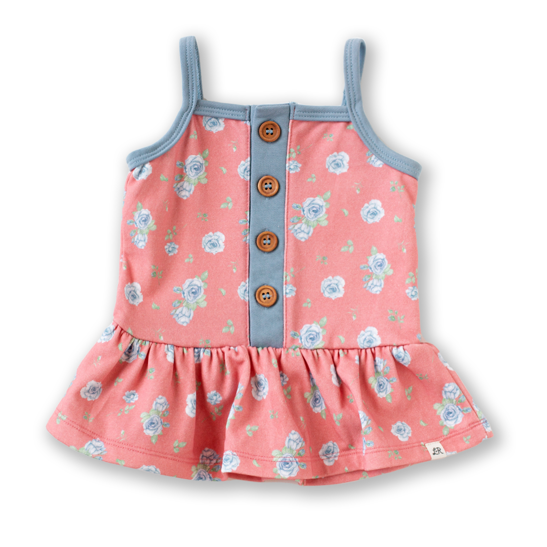 Rose Button Peplum