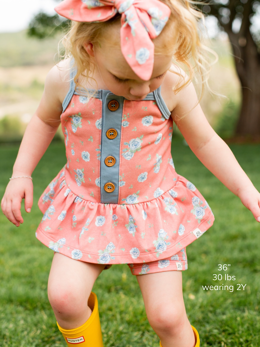 Rose Button Peplum