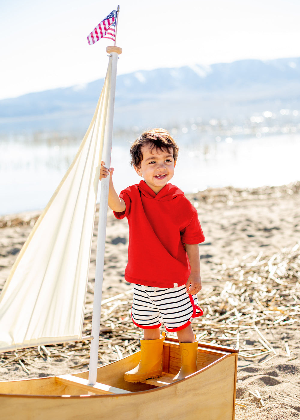 Heritage Stripe Midi Shorts