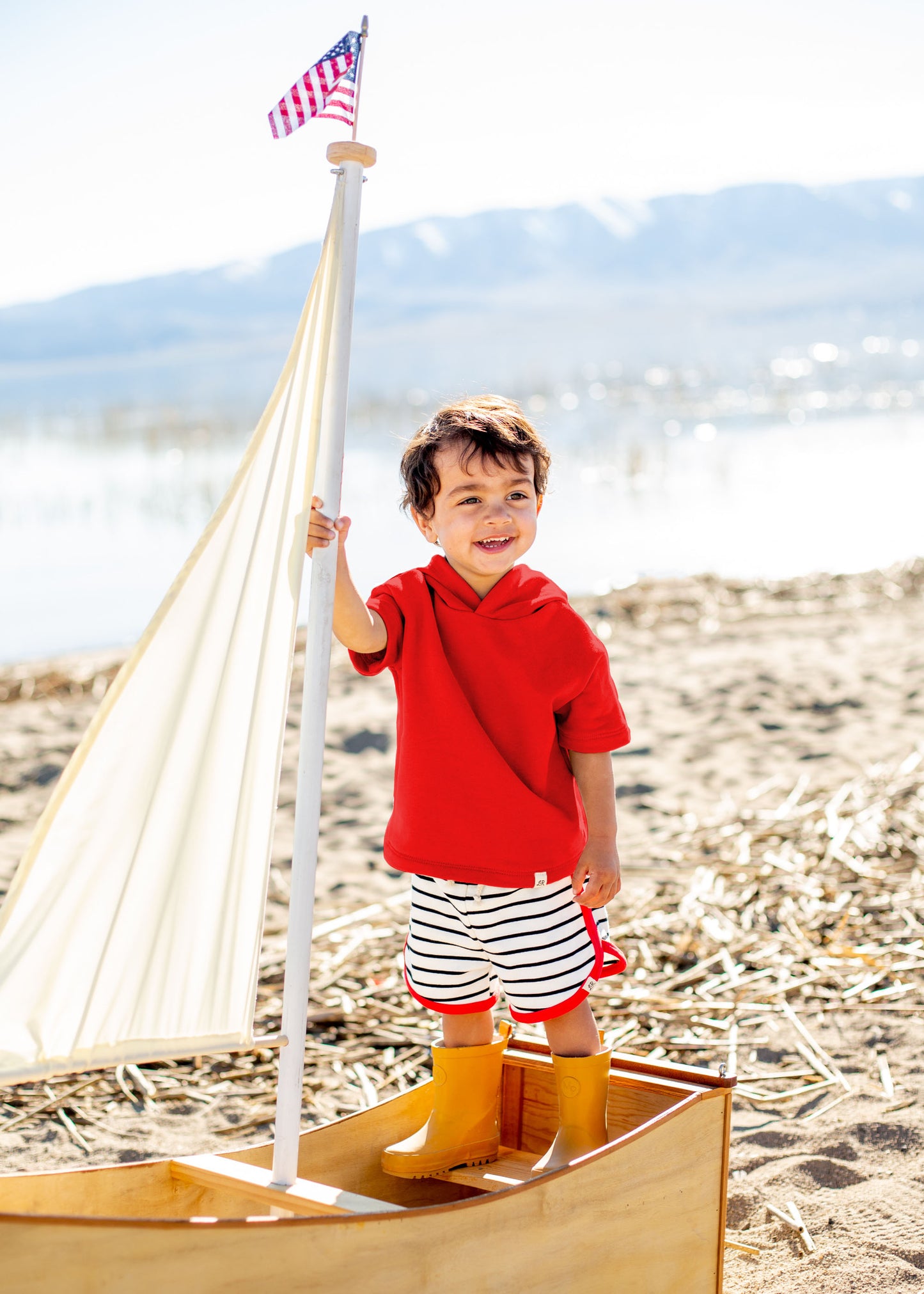 Heritage Stripe Midi Shorts