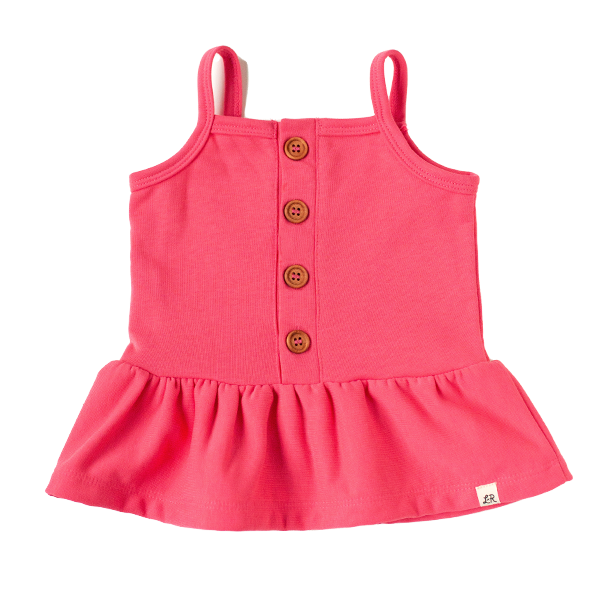 Melon Button Peplum