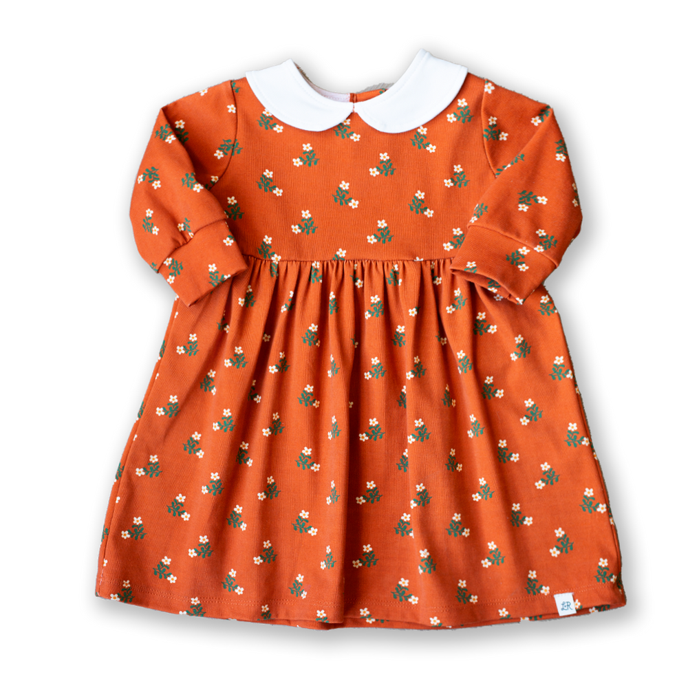 Monarch Flora Long Sleeve Peter Pan Dress
