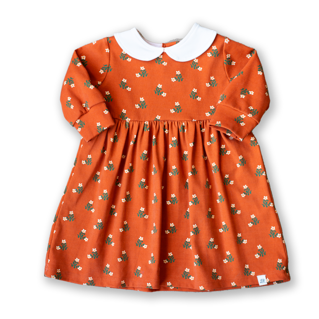 Monarch Flora Long Sleeve Peter Pan Dress