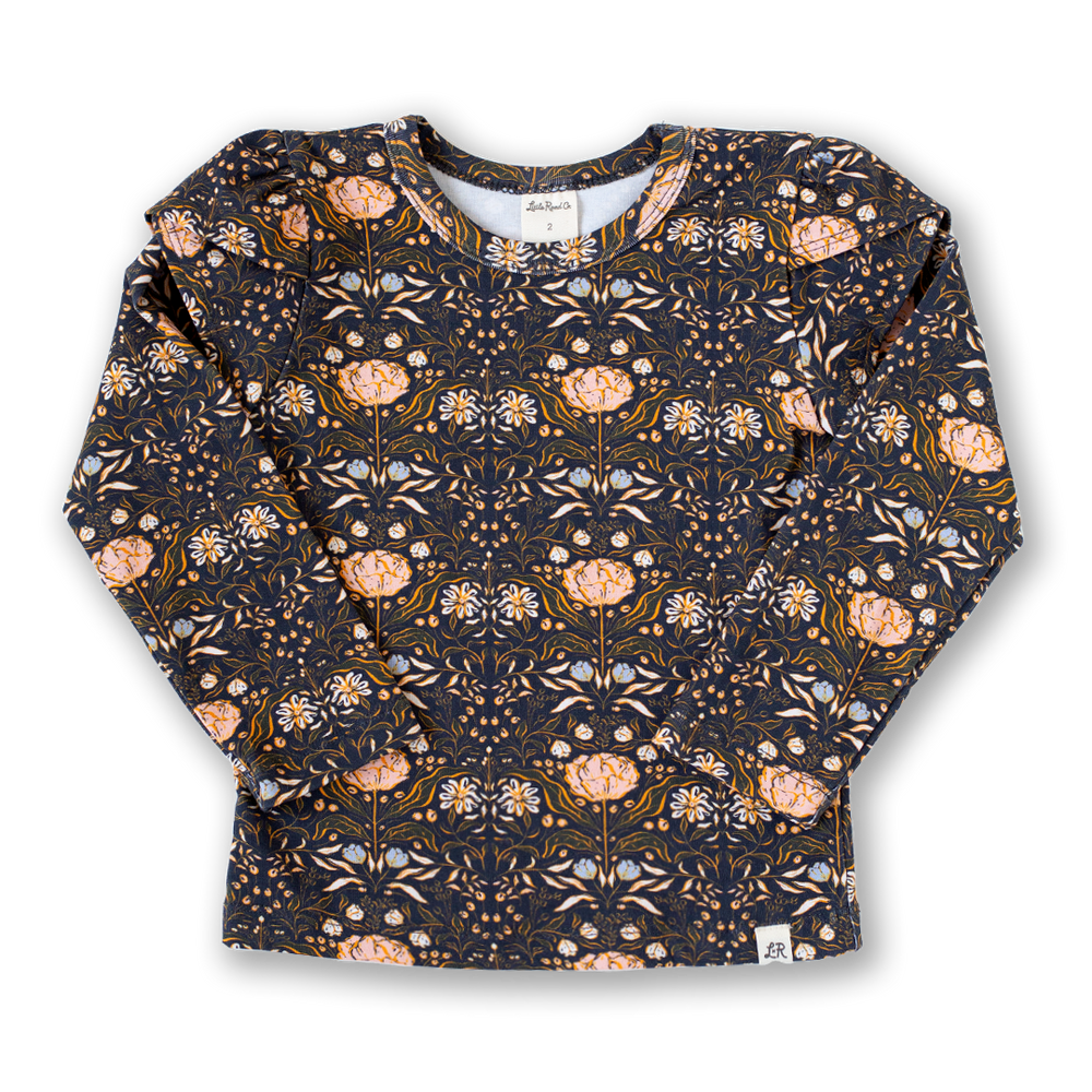 Autumn Fields Floral Long Sleeve Petal Top