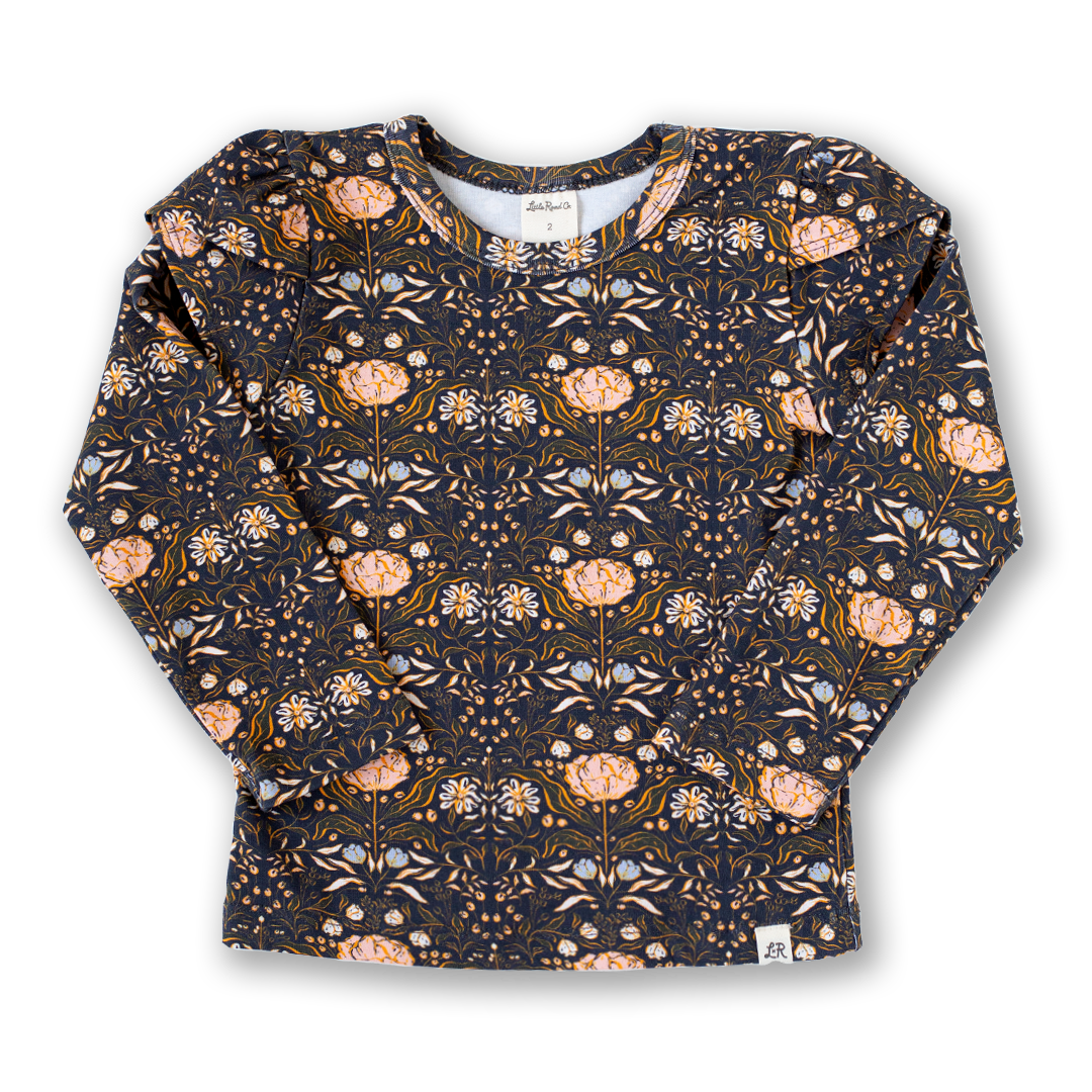 Autumn Fields Floral Long Sleeve Petal Top