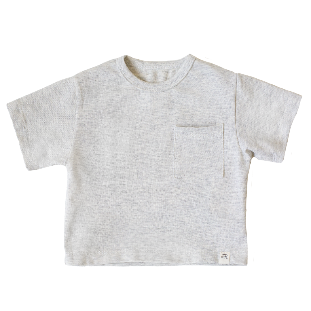 Heathered Cream Drop Shoulder Pocket Shirt