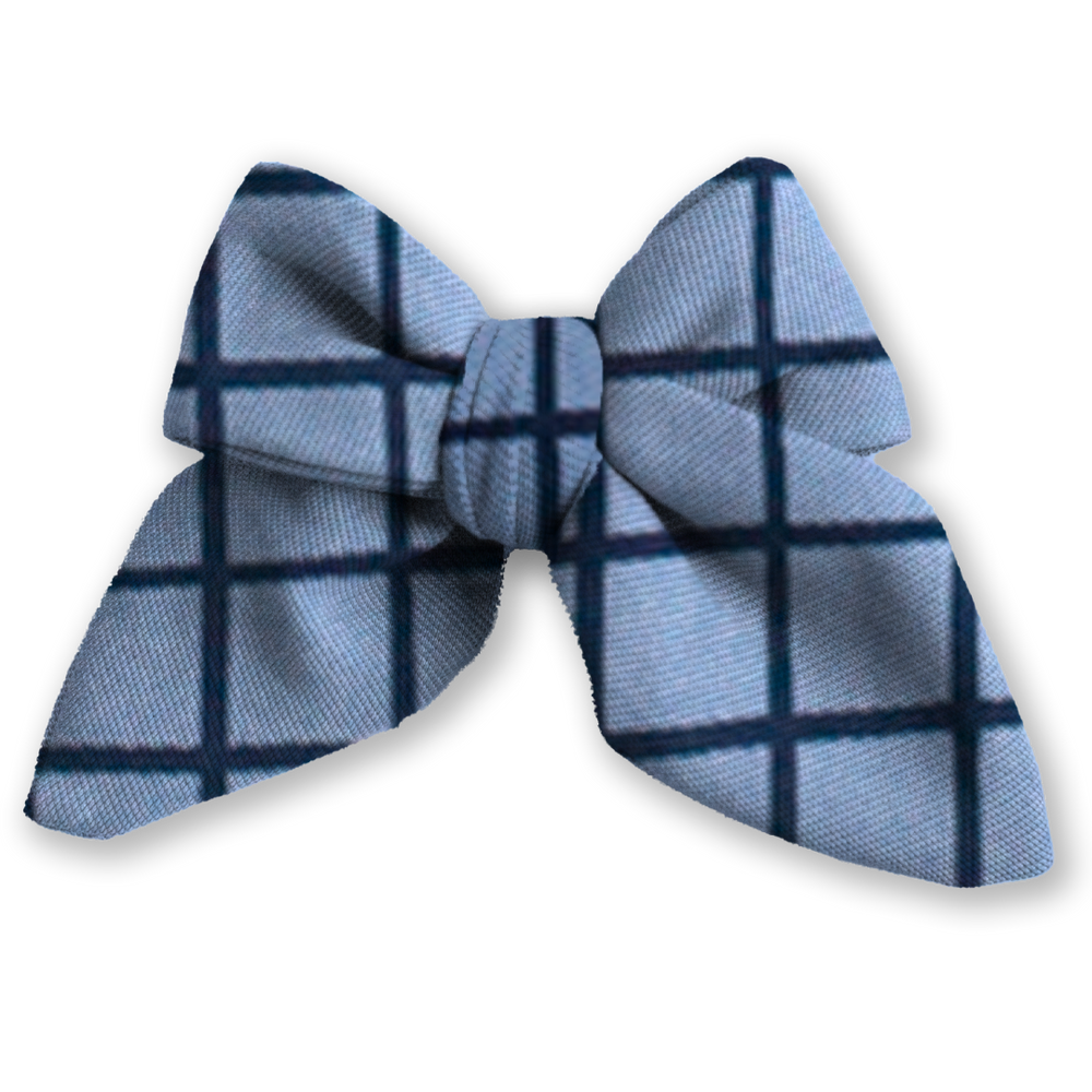 **BACKORDER** Blueberry Windowpane Bow