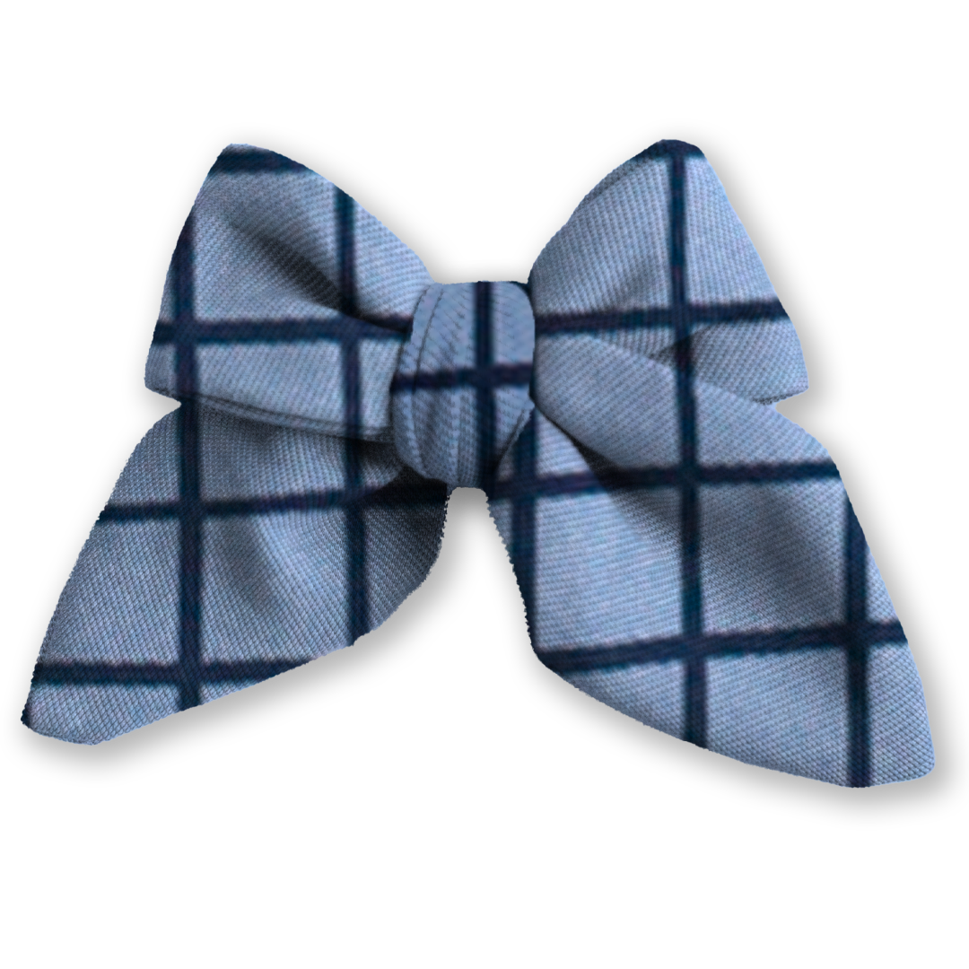 **PREORDER** Blueberry Windowpane Bow