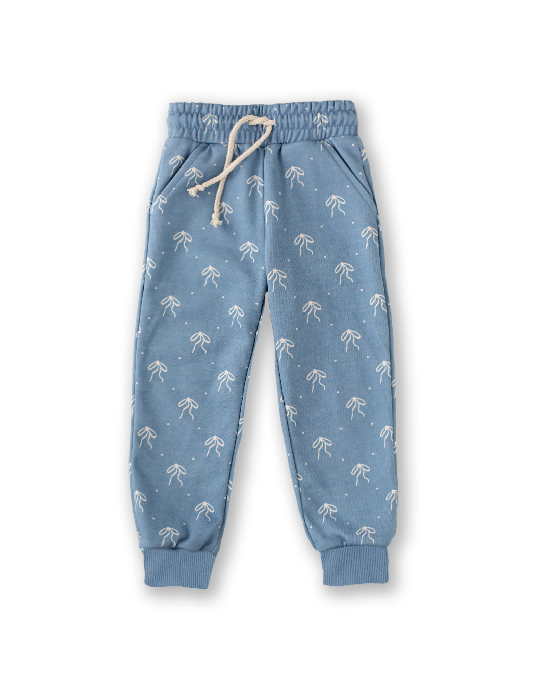 **PREORDER** Satin Blue Bow Print Joggers