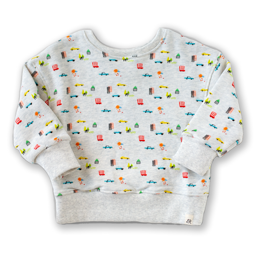 Car Drop Shoulder Crewneck