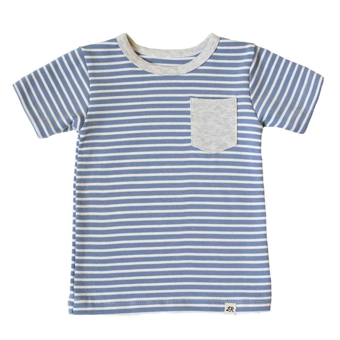 Carolina Blue Stripe Short Sleeve Pocket Shirt