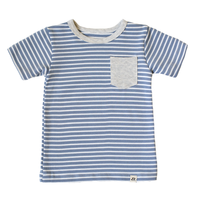 Carolina Blue Stripe Short Sleeve Pocket Shirt