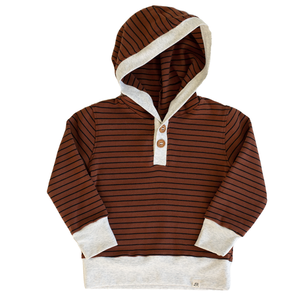 Cider Stripe Button Hoodie