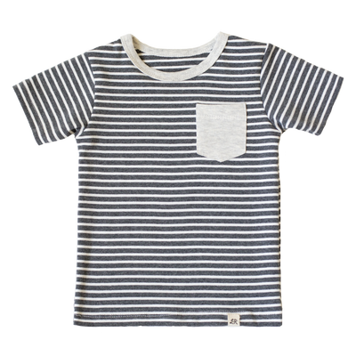Charcoal Stripe Short Sleeve Pocket Shirt
