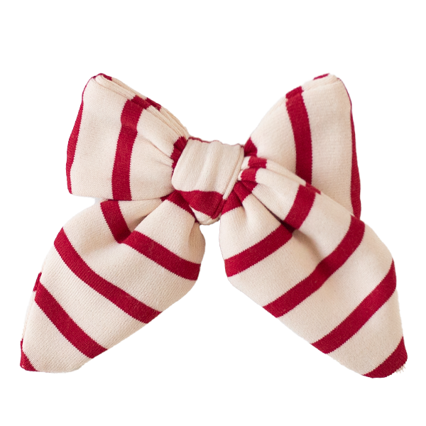 Cranberry Stripe Medium Bow