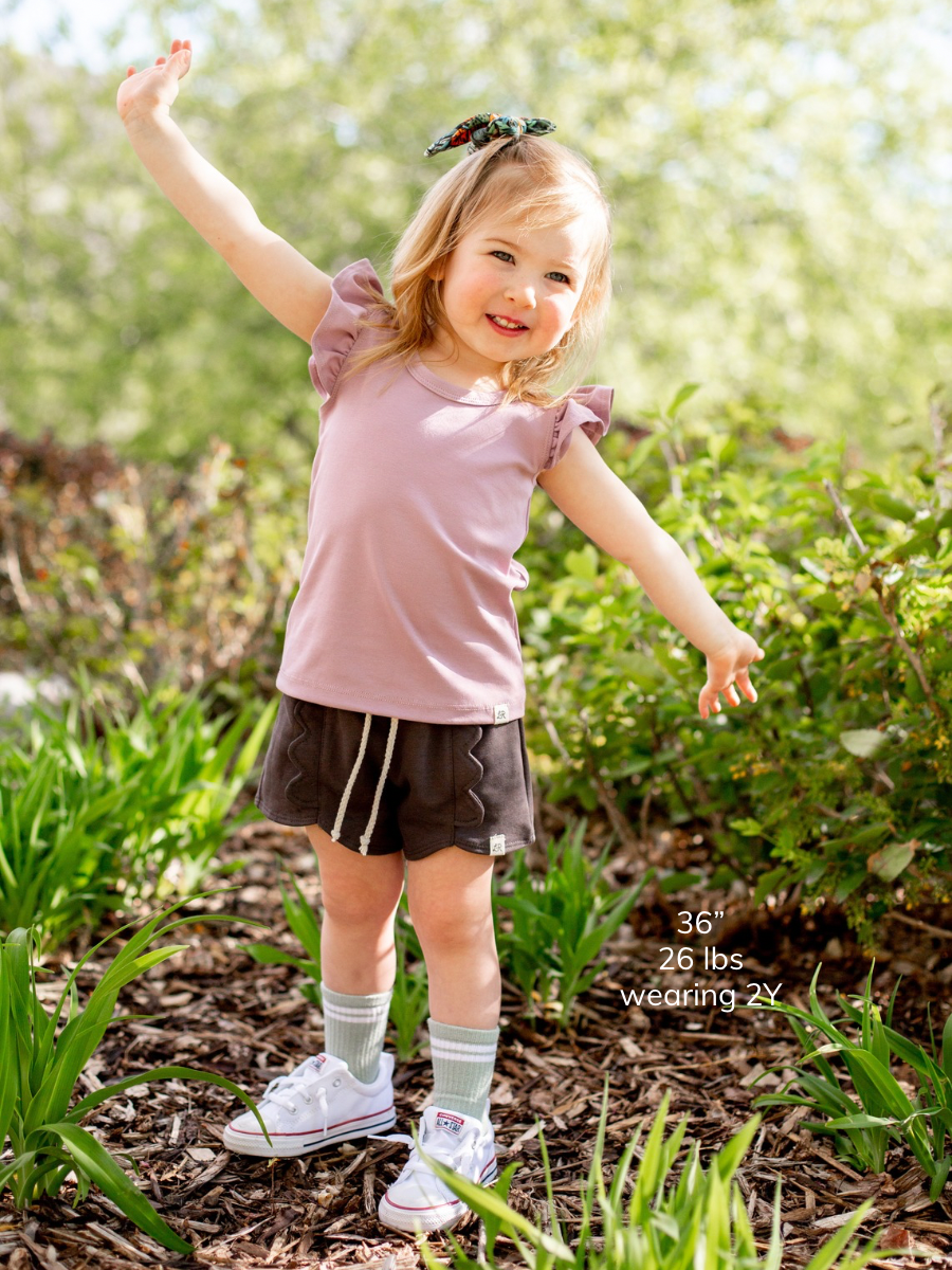 Briar Scallop Retro Ruffle Shorts