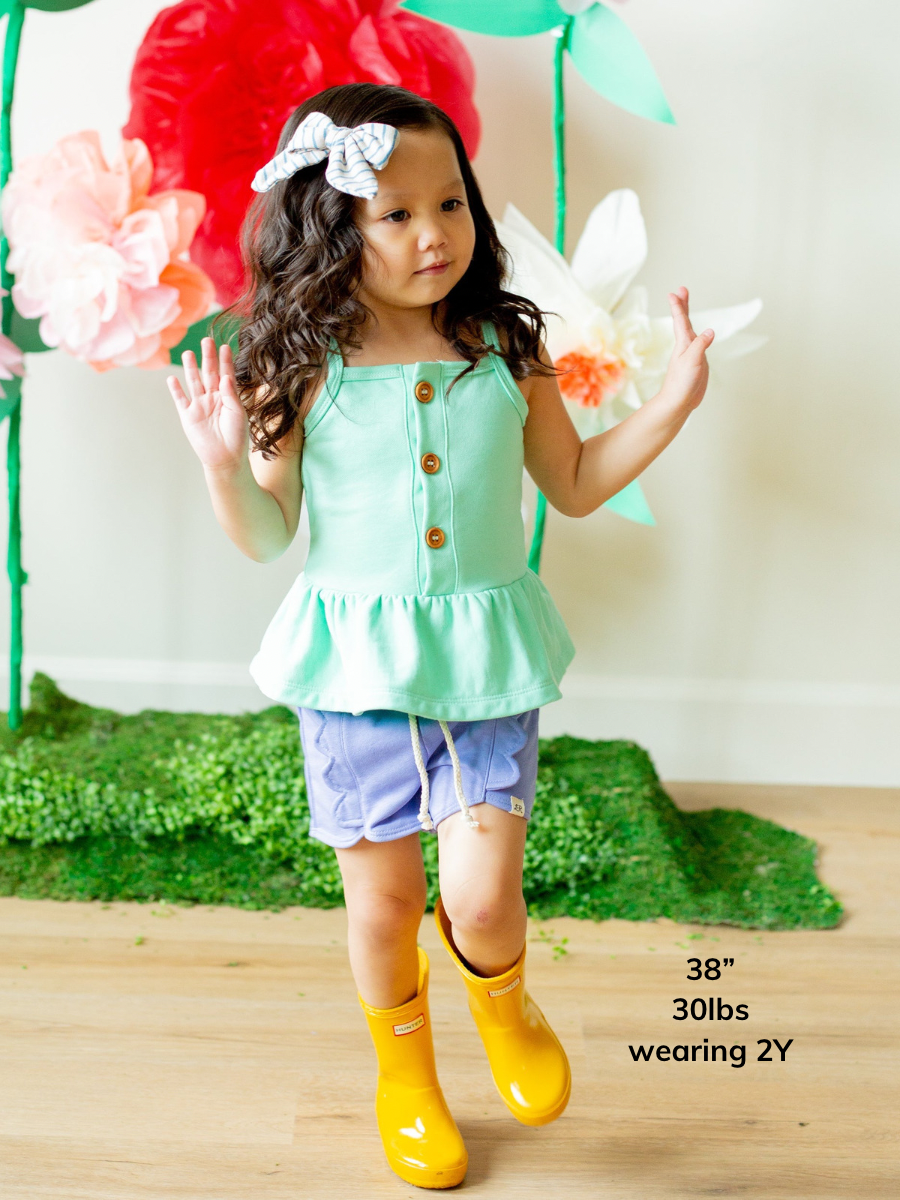 Mint Button Peplum