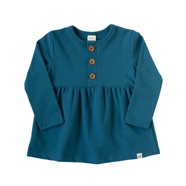 Deep Sapphire Long Sleeve Button Peplum