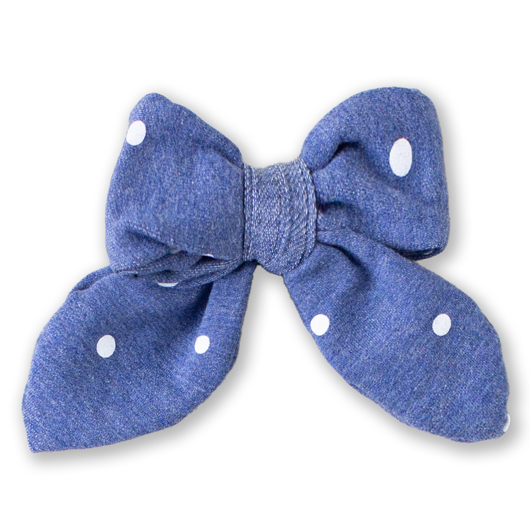 Denim Dot Medium Bow