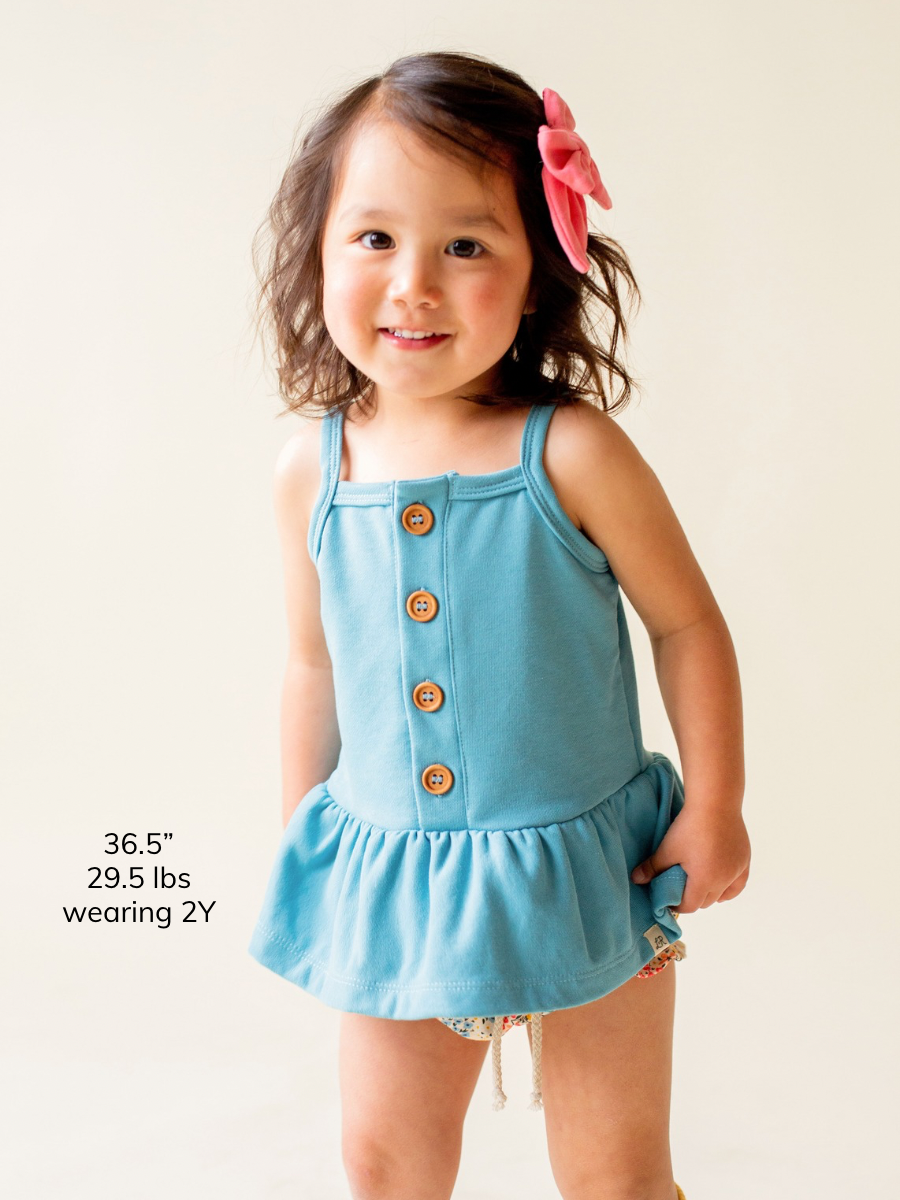 Summer Sky Button Peplum