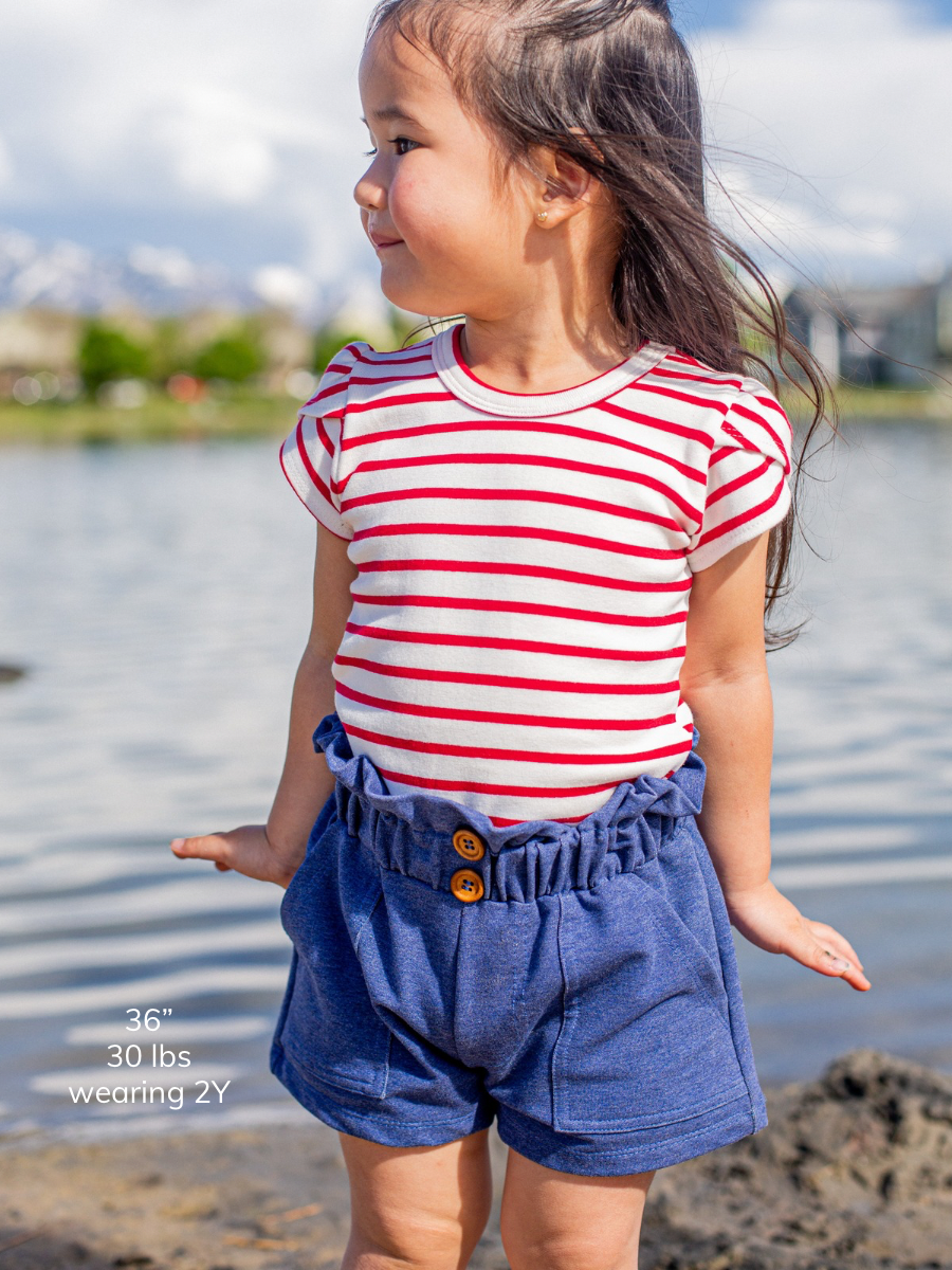 Denim Paper Bag Waist Short