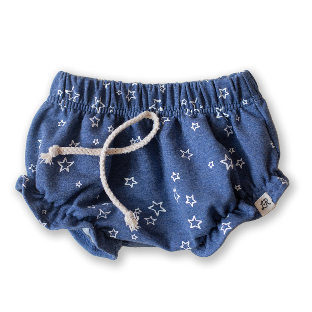 Denim Star Print Ruffle Shorties