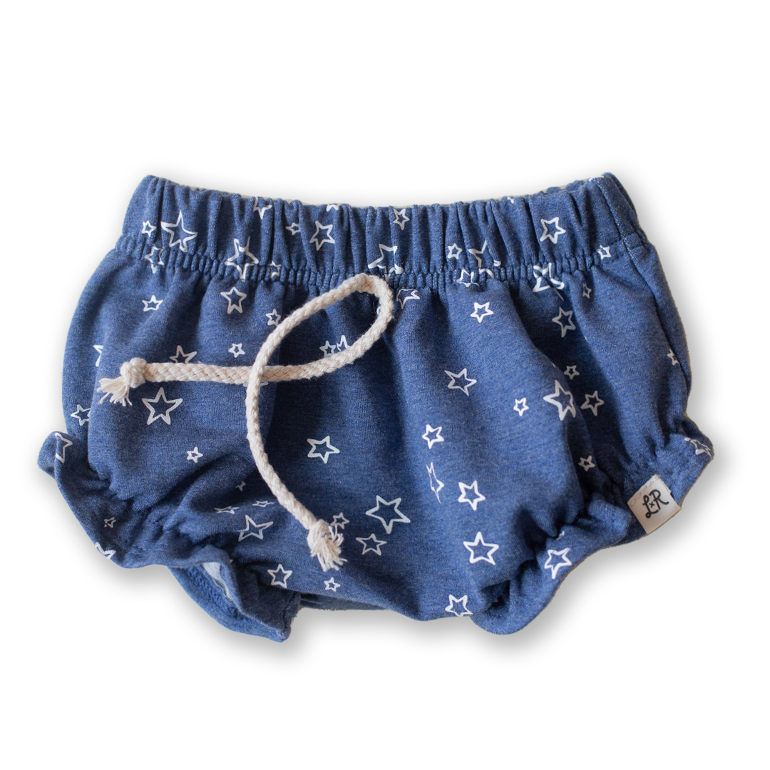 Denim Star Print Ruffle Shorties