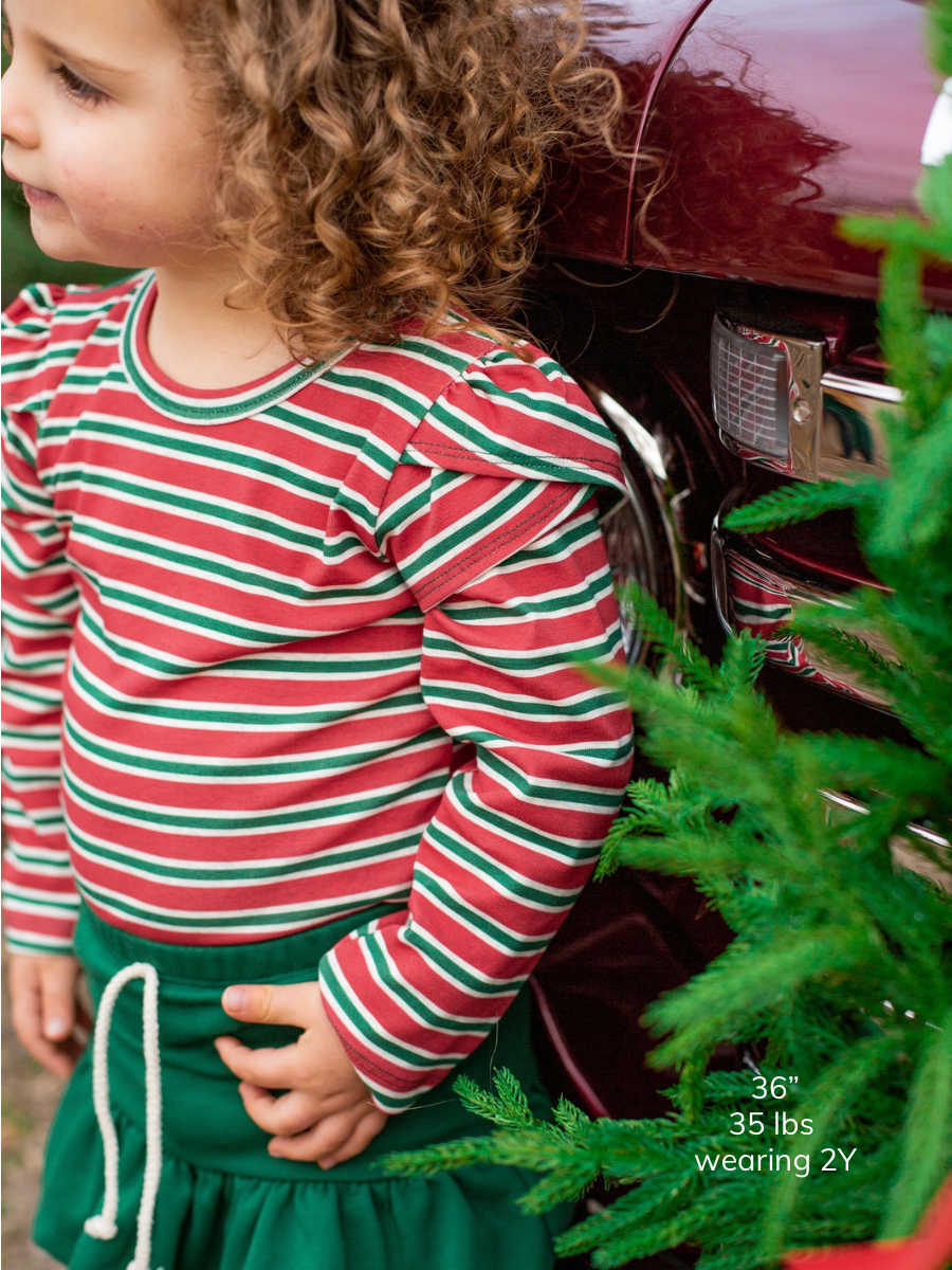 Merry Stripe Long Sleeve Petal Top