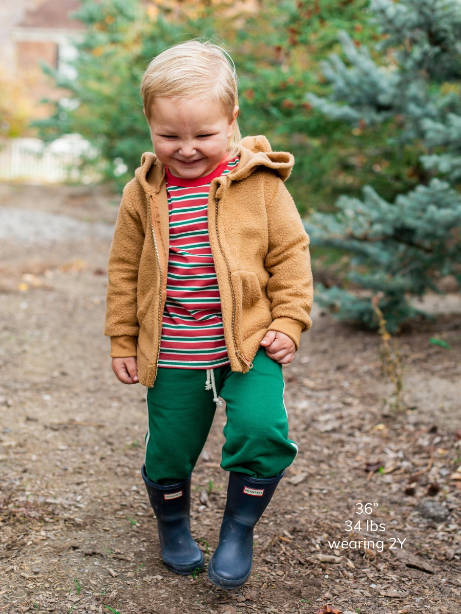 Wheat Sherpa Bear Ear Zip Hoodie