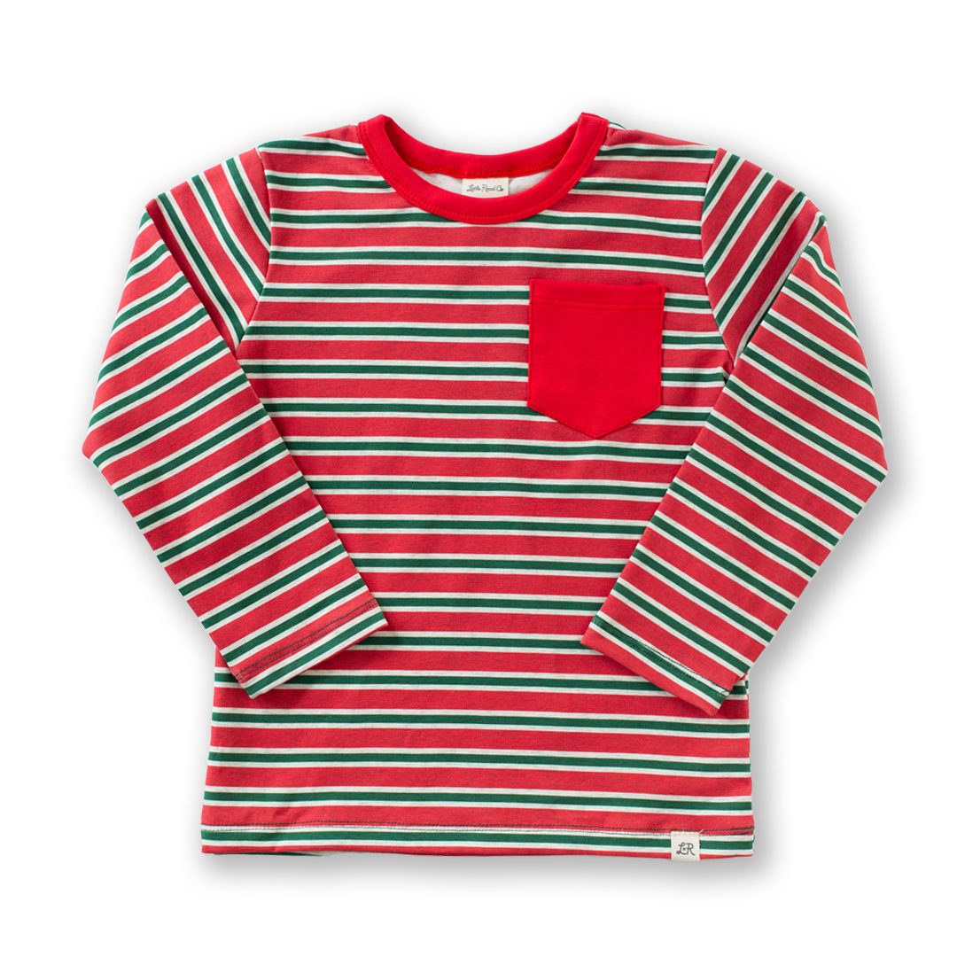 Merry Stripe Long Sleeve Pocket Shirt
