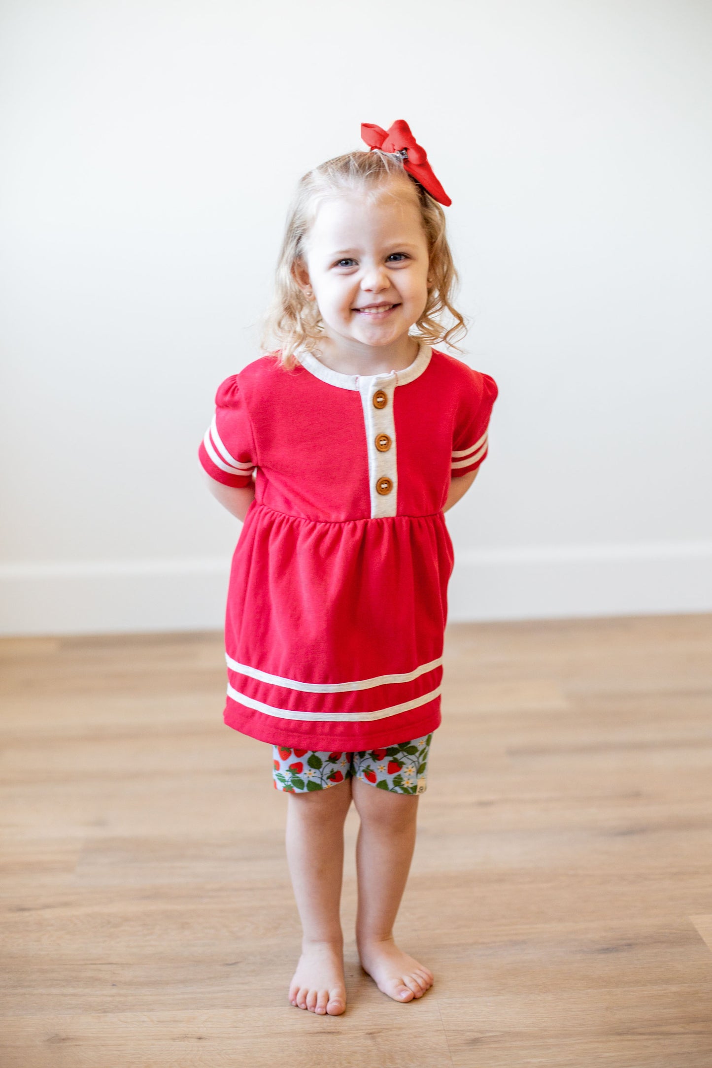 Strawberry Print Biker Shorts