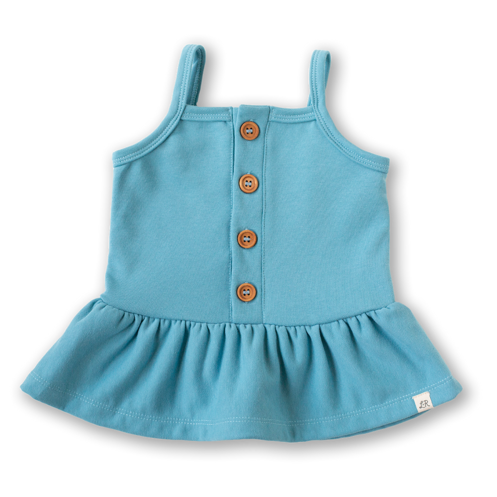 Summer Sky Button Peplum