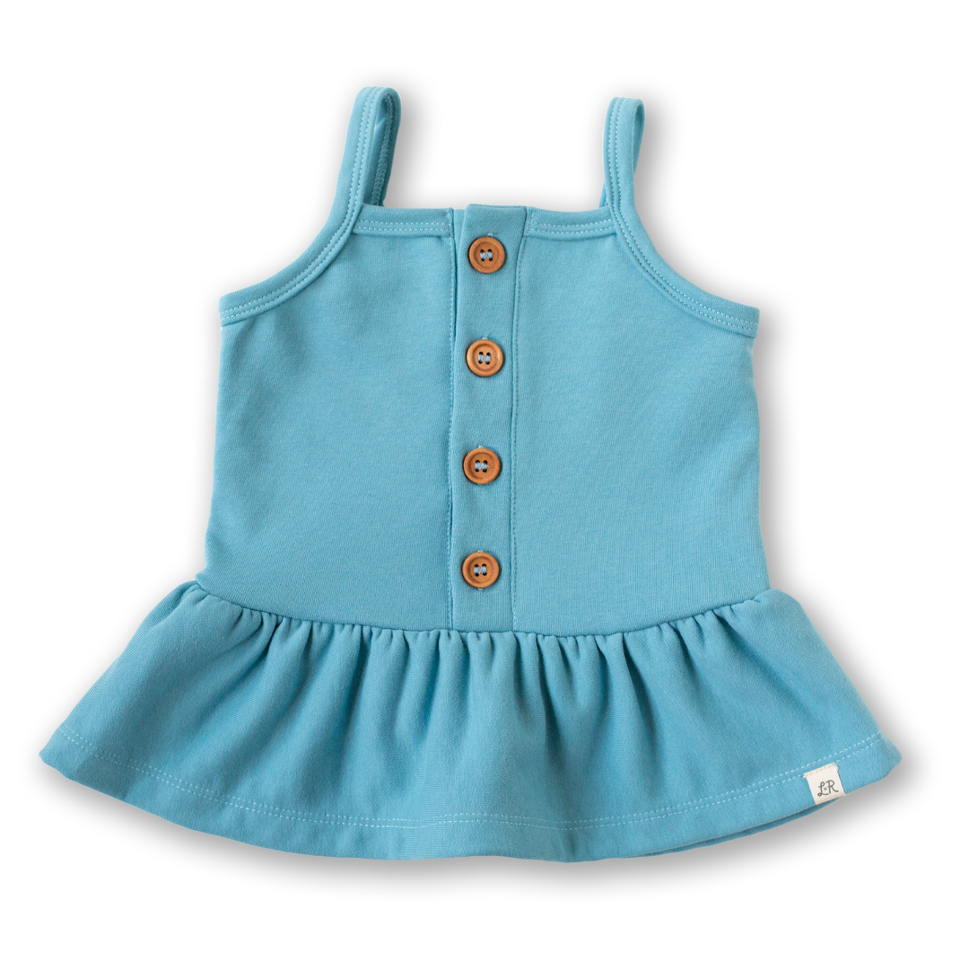 Summer Sky Button Peplum