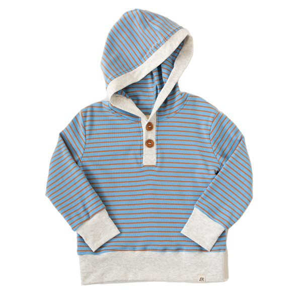 Woodland Stripe Button Hoodie