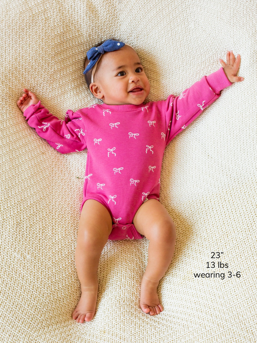 Posy Bow Print Puff Sleeve Bubble Romper