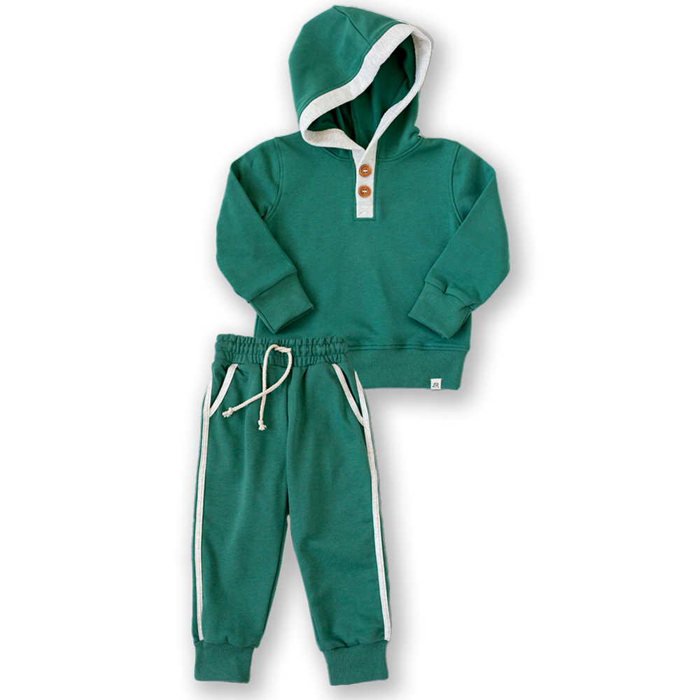 Fern Button Hoodie and Track Joggers Set