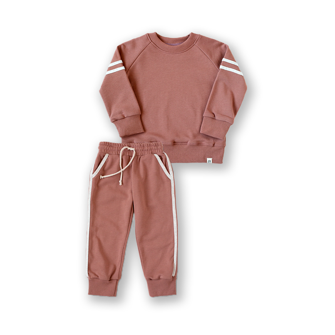 Hazelnut Track Crew and Joggers Set