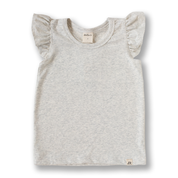 Heathered Cream Flutter Tank