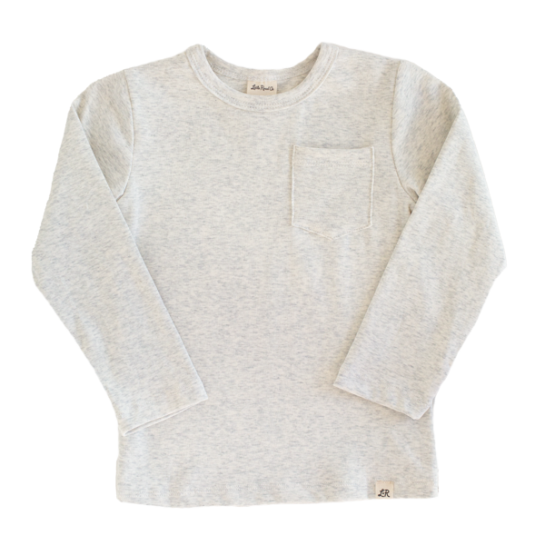 Heathered Cream Long Sleeve Pocket Shirt